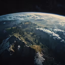 a large mountain covered in snow with a lot of clouds