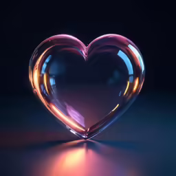 a shiny heart shape is shining in the dark