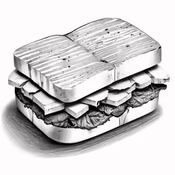 an old sandwich in the shape of a drawing