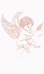 a cute little angel is in the air