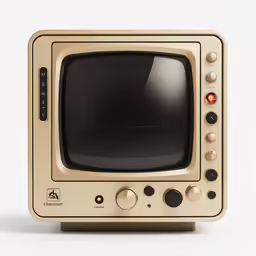 an old golden computer is on display with no people