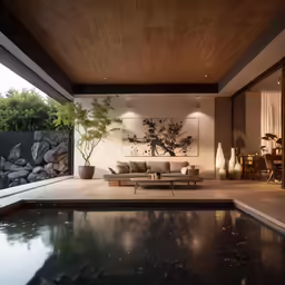 the patio is a contemporary place to relax