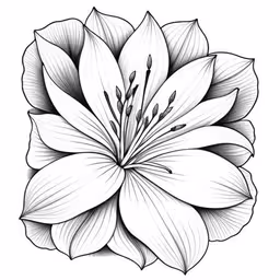 a black and white drawing of a flower,drawing of a flower by person