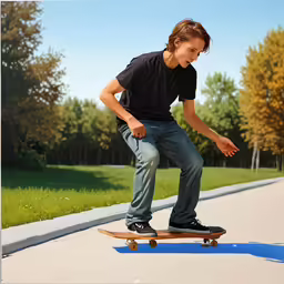 the skateboarder has stopped before going over a ramp