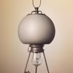 a lamp with an unusual light bulb attached to it
