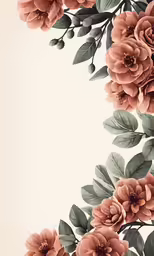 a floral background with pink flowers and green leaves
