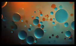 many bubbles on the water and orange