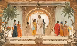 a man walking through a doorway while other people are watching