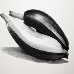 an image of three bananas in black and white