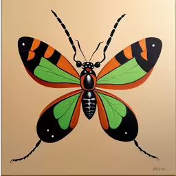 a painting of a butterfly painted with acrylic paint,an image of butterfly painted on the wall