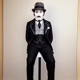 a mask with a suit and tie on it