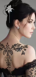 the back of a woman with tattoos on her back