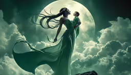 a man and woman standing on top of a mountain