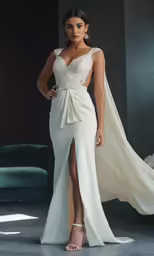 a beautiful young woman in a white dress