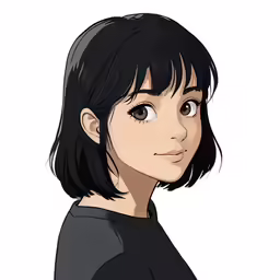 an avatar of a woman with black hair