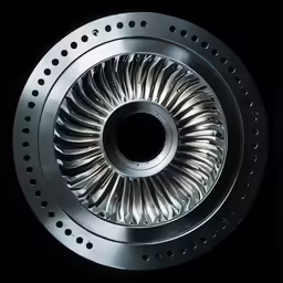 the inside of a machine that has a turbine on top of it