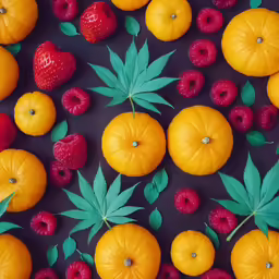 the fruit is all together on the table