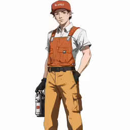 a man in a work vest with work hats