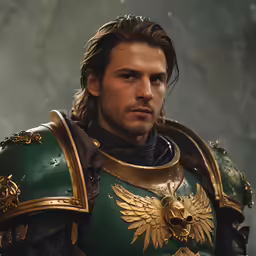 the young male with long hair is dressed in armor
