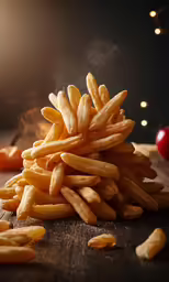 french fries are piled up on top of each other