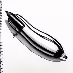 a pen drawing of an object on paper