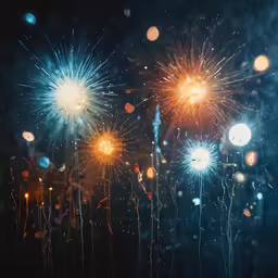 a bunch of different colored fireworks next to each other