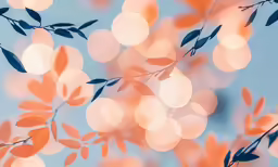 blurry photograph of leaves on blue background