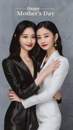 a pair of women embrace as they stand side by side,two girls are embracing each other in this picture