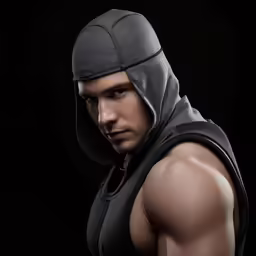a guy in black shirt and gray hoodie posing