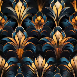 an abstract golden and black background with wavy petals