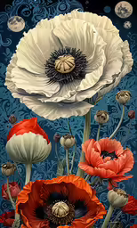 a group of flowers that are sitting on top of each other