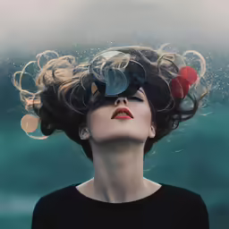 a woman with curly hair and some curls on her head