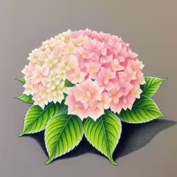 this drawing shows a bunch of pink and white flowers,a drawing of a bouquet of flowers