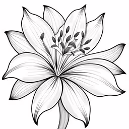a beautiful flower, a realistic illustration royalty illustration,a black and white flower on a white background