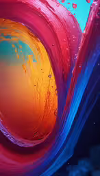a close up view of fluid painting with water drops,the underside of a painting of an abstract background