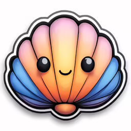 an orange, yellow and blue shell has its eyes closed