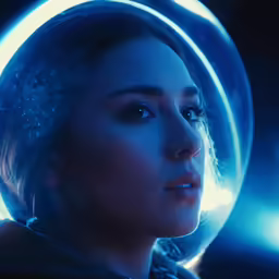 the female star wars character is looking into the distance