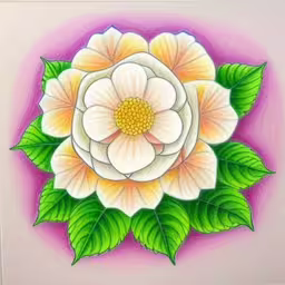 a picture of white and yellow flowers on a pink background,a flower on a white and green background