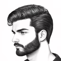 a man with a goatee is shown in this drawing