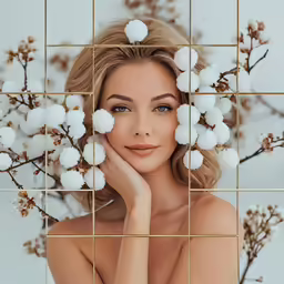 an attractive woman is posing with cotton buds