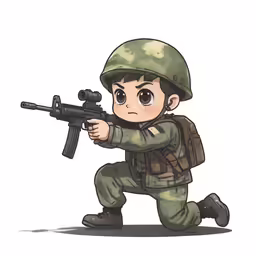 a soldier holding a rifle with the words
