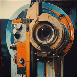 a big metal machine that is very close up