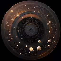 planets and stars are seen from above in this artistic photograph