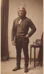 an old photo of a man wearing a suit and tie