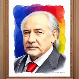 the painting has been colored in red, white and blue