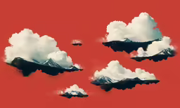 some sort of cloud in the sky on a red background