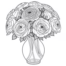 an art print of a vase with roses inside