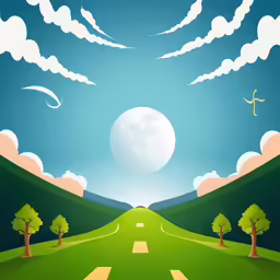the full view of a road that is surrounded by green trees
