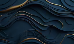 a pattern made out of blue paper with gold foil