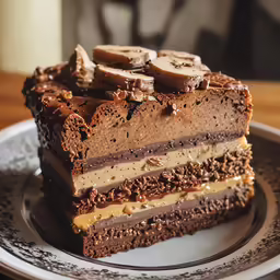 there is a fancy slice of cake that is ready to be eaten